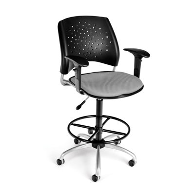 OFM Height Adjustable Swivel Stool with Lumbar Support