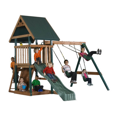 Backyard Play Systems Wood Boulder Creek Swing Set