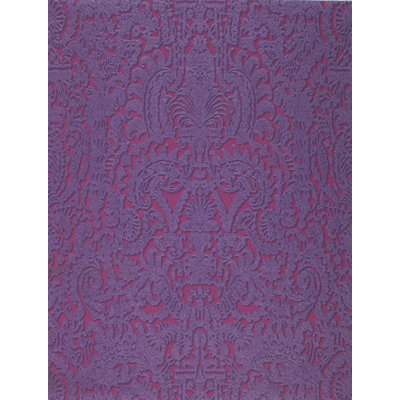 York Wallcoverings Barbara Becker Raised Surface Faux Textile Unframed Damask Wallpaper
