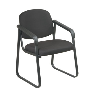 Office Star Products Deluxe Sled Base Guest Arm Chair with Shell Back