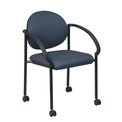 Office Star Products 13Stack Chair with Casters and Arm (Black Frame) (special order)
