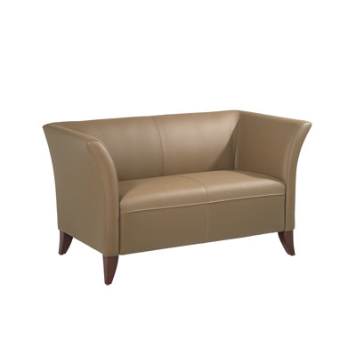 Office Star Products Leather Love Seat with Open Wing