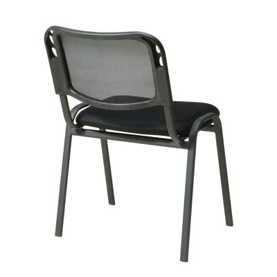 Office Star Products Work Smart Armless Stacking Chair in Black (Set of 4)