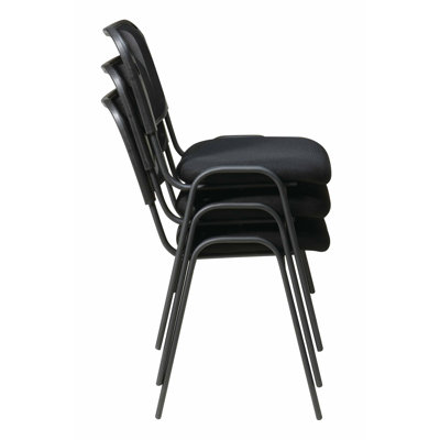 Office Star Products Work Smart Armless Stacking Chair in Black (Set of 2)