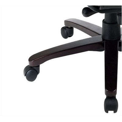 Office Star Products Deluxe Mid-Back Leather Executive Chair with Arms
