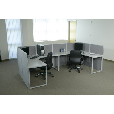 Office Star Products Box Office Typical Four Configuration Computer Workstation