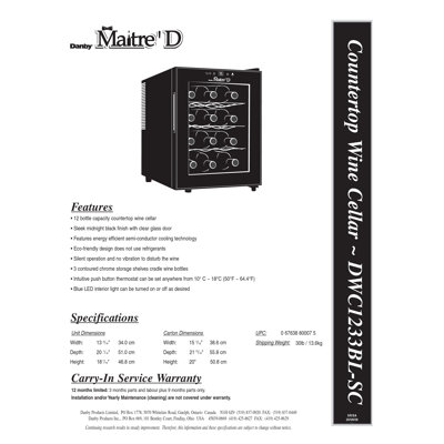 Danby Countertop Wine Cooler in Midnight Black