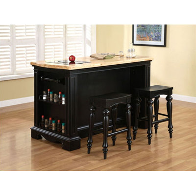 Powell Furniture Pennfield Kitchen Island with Granite cutting inserts