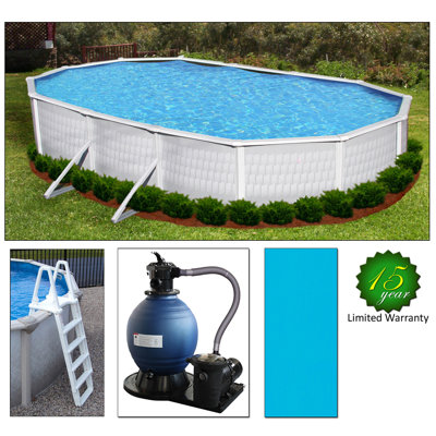Swim Time Belize Oval 52" Above Ground Pool Package in Highland Gray