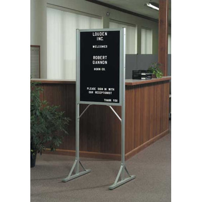 Marsh 369Double Pedestal Enclosed Directory Boards - Satin Aluminum Frame