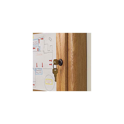 Marsh Double Pedestal Enclosed Bulletin Boards - Oak Frame
