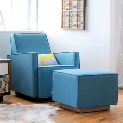 Gus* Modern Kipling Glider Arm Chair and Ottoman