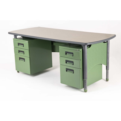 Paragon Furniture All Terrain Teacher Desk Leg Teacher Desk with Accessories
