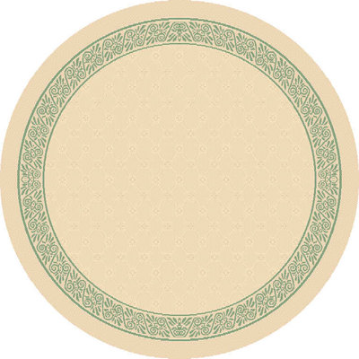 Direct Home Textiles Four Seasons Natural/ Sage Green Ornate Scroll Rug