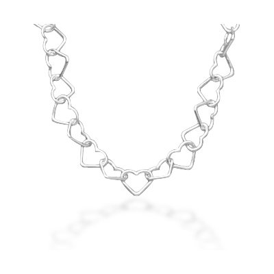 Sterling Silver 16 InchGauge Heart Chain Necklace With 6mmHearts and a Heart Closure