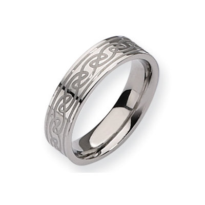 Titanium Celtic Knot 6mm Satin Polished Band Ring