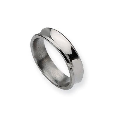 Titanium Concave 6mm Polished Band Ring
