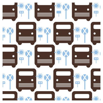 Avalisa Things That Go - Bus Stop Stretched Wall Art