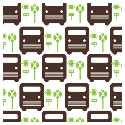 Avalisa Things That Go - Bus Stop Stretched Wall Art