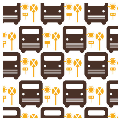 Avalisa Things That Go - Bus Stop Stretched Wall Art