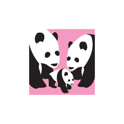 Avalisa Animal - Three Pandas Stretched Wall Art