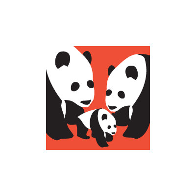 Avalisa Animal - Three Pandas Stretched Wall Art