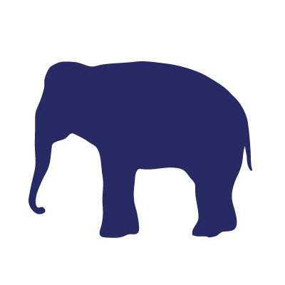 Avalisa Silhouette - Elephant Stretched Wall Art
