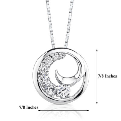 Oravo Yours Truly: Sterling Silver Swirl Journey Inspired Slider Pendant Necklace with Cubic Zirconia
