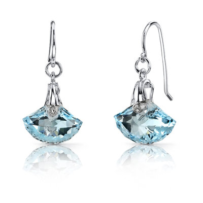Oravo Spectacular Shell Cut 12.00 carats Alexandrite Fishhook Earrings Sterling Silver