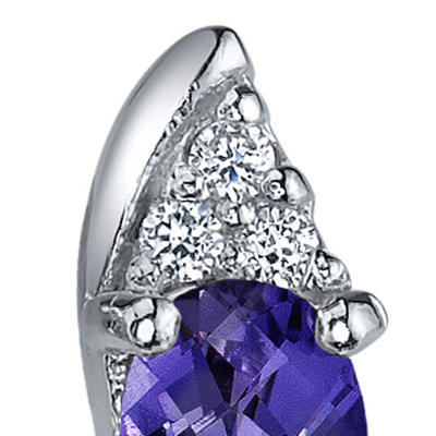 Oravo Dashing Dazzle 2.00 Carats Alexandrite Oval Cut Cubic Zirconia Earrings in Sterling Silver