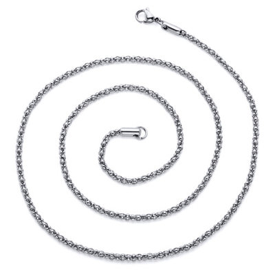 Men's 22 inch Diamond Cut Stainless Steel Ball Chain Necklace