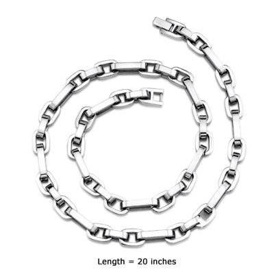 Oravo Thick and Heavy Mens Stainless Steel Link Necklace