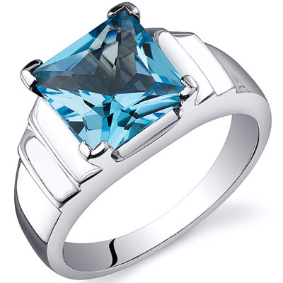 Oravo Step Design Princess Cut 3.25 carats Ring in Sterling Silver