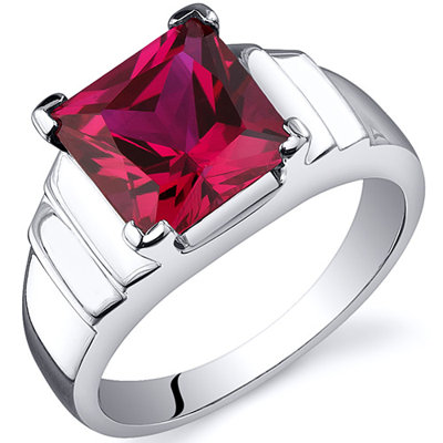 Oravo Step Design Princess Cut 3.25 carats Ring in Sterling Silver
