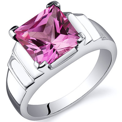 Oravo Step Design Princess Cut 3.25 carats Ring in Sterling Silver