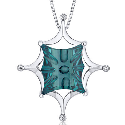 Oravo Butterfly Cut Gemstone Buff Top Large Pendant