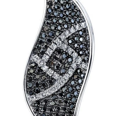 Oravo Black and White Cubic Zirconia Elegant Wave Pendant