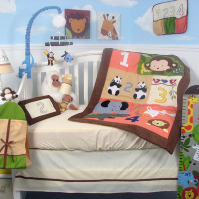 Soho Designs 1234 Jungle Friends Baby 14 Piece Crib Nursery Bedding Set