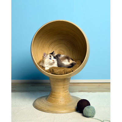 The Refined Feline Kitty Ball Bamboo Cat Bed