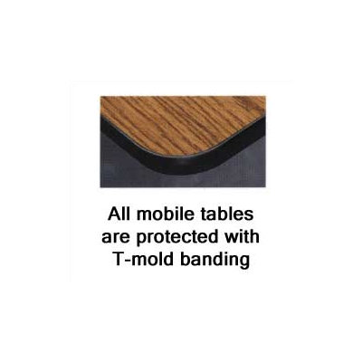 Virco 48" Round Mobile ContourFold Table with T-mold Edge