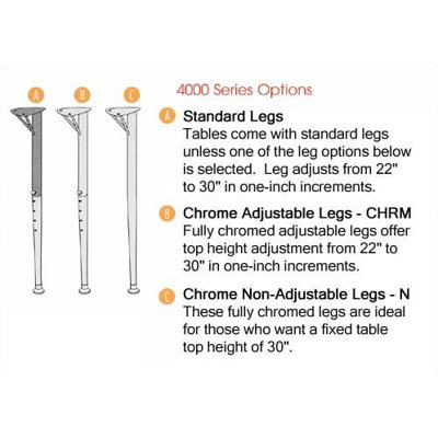 Virco 4000 Series Rectangular Activity Table (17" - 25" Short Adjustable Legs)