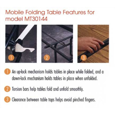 Virco Rectangular Mobile Duofold Table