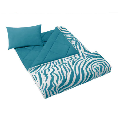 On Your Own Bright Zebra Microfiber Sleeping Bag