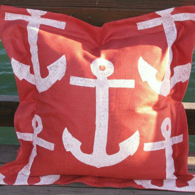 Lowcountry Linens Anchor Pillow