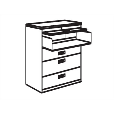 Great Openings 12" Receding Door Lateral File with Four Roll-Out Shelves