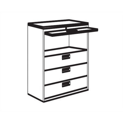 Great Openings 15" Receding Door Lateral File with Four Fixed Shelves