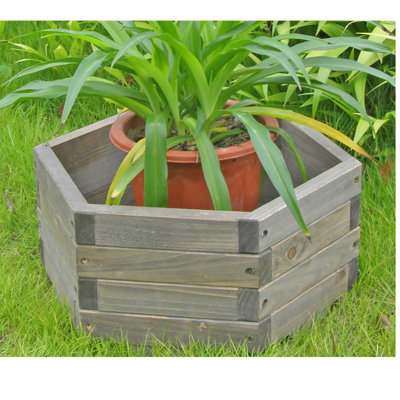 Elegant Home Fashions Hexagon Garden Barrel Planter