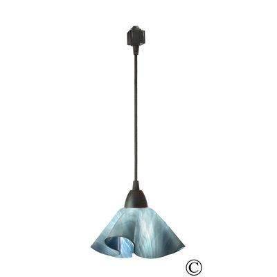 Radiance Lily Track Lighting Pendant with Sky Blue Shade