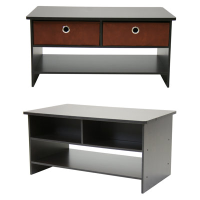 Furinno 1000 Series Center Coffee Table with 4 Bin-type Drawers