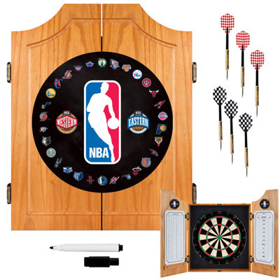 Trademark Global NBA Wood Dart Cabinet Set
